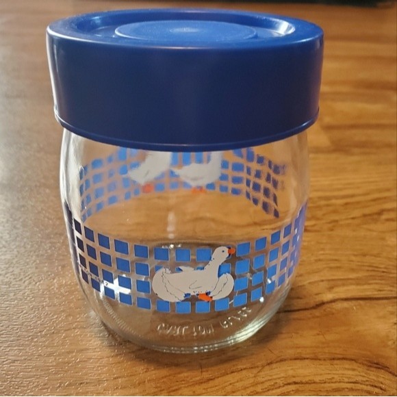 Vintage 1982 Blue Carlton Glass Canister - Picture 2 of 8